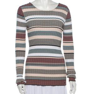 ELIZABETH AND JAMES Striped Scoop Neck Sweate